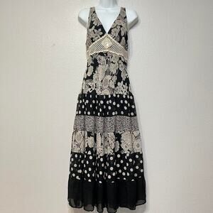 Vintage y2k Jonathan Martin Maxi Tiered V Neck Dress 16